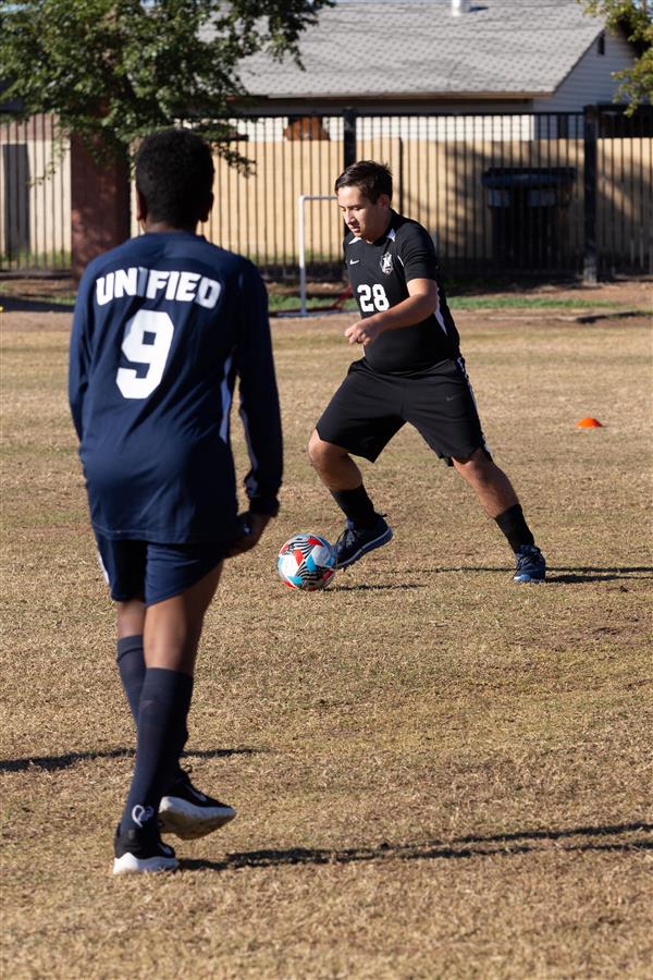  Students playing soccer during the 7th Annual Soccer Classic, Thursday, December 8, 2022.